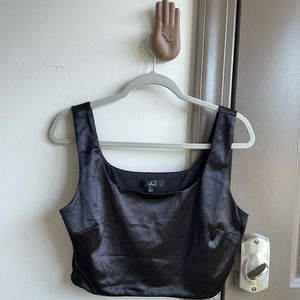 Lulus Black Silk Cropped Tank Top
